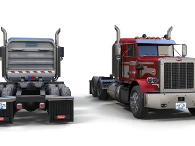 Vintage Peterbilt truck Low-poly 3D model