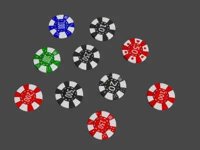 Casino Chips Low-poly 3D model