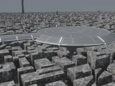 Sci-Fi Landing Platform Low-poly 3D model