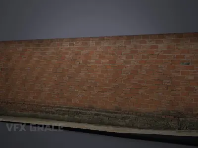 Red Brick Wall 008 3D model