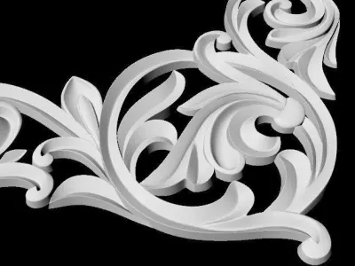 Central decor ornament for furniture 3D model 414