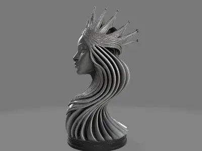  Abstract Chess Queen Sculpture 3D print model