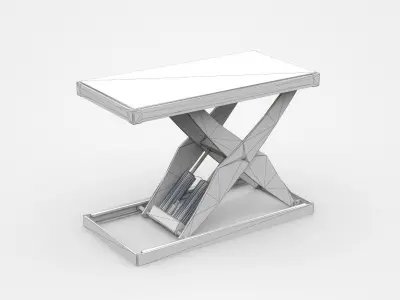 Extendable Stretchable White Industrial Platform 3D model