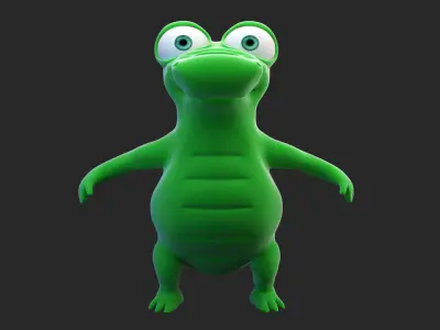 3D Alligator cartoon Low-poly 3D model