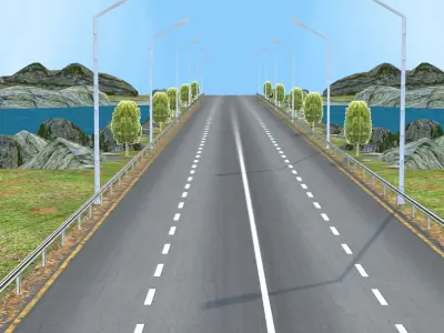 Green Hill Racing Track 3D Model Low-poly 3D model