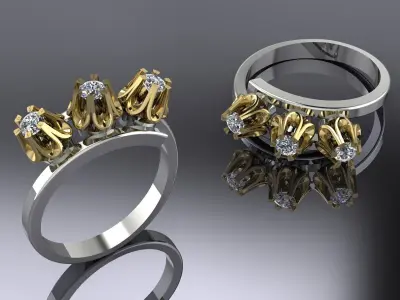 Jewelry Ring Gold 3D print model 21