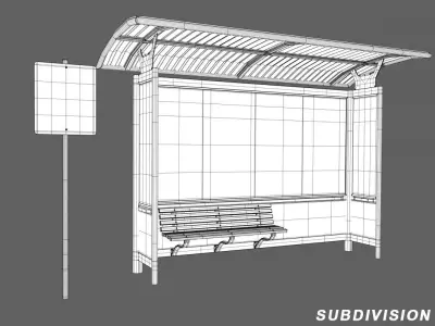 Bus Stop 3D model