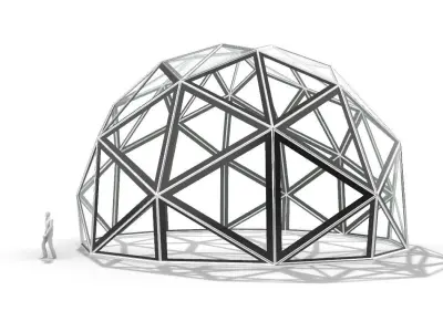Triangulated 3D dome geodesic dome like structure v1 3D model