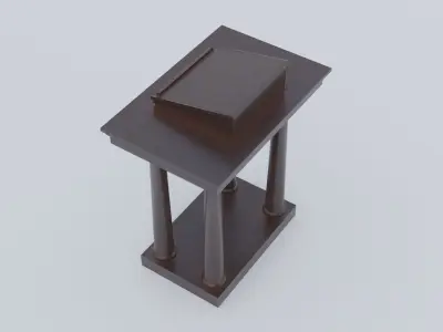 Lectern C wooden podium with book on top Low-poly 3D model