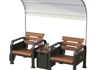 Sport Resting bench Double 2 3D model