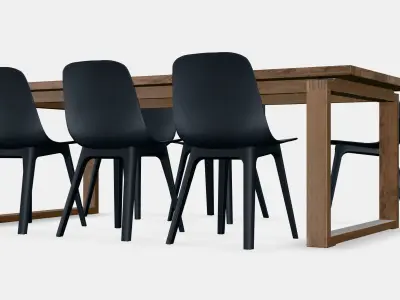 MORBYLANGA Table and 6 chairs Low-poly 3D model