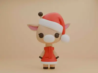 Christmas giraffe 14 3D print model