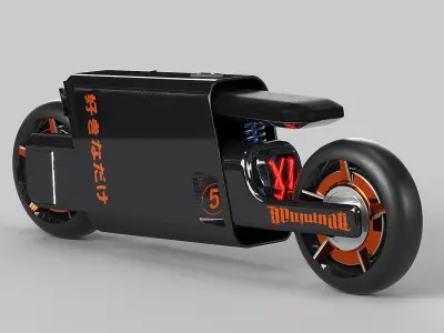 Motorcycle Yanko design Low-poly 3D model