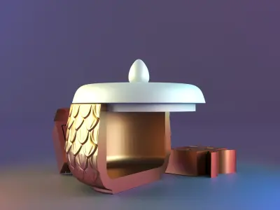 Luxury patterned candy container 3D print model