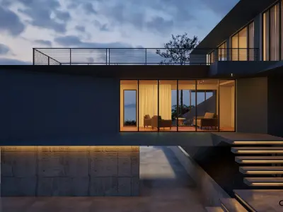 Mountain villa exterior 3D model