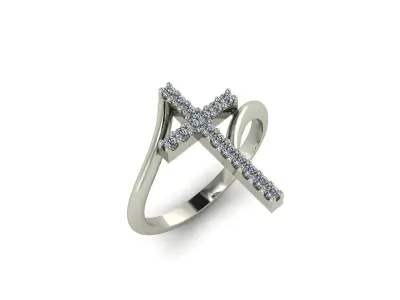 Diamond Cross Ring Free 3D print model