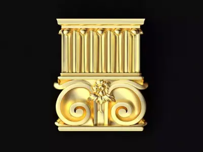 carved pilaster 3D model 4