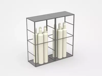 Transparent Industrial Cabinet With Tools 3D model