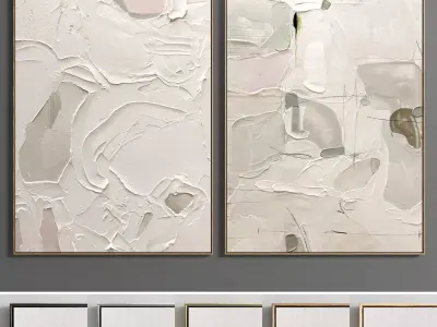 Plaster Two Photo Frame E-22 Low-poly 3D model