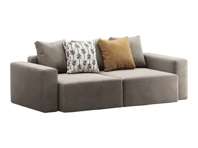 Vincent Navy Blue Retractable Sofa 3D model