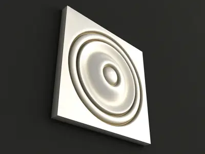 Round carved rosette 3D model