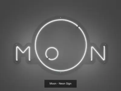 Moon Neon Signs - 3 Pack 3D Model Collection