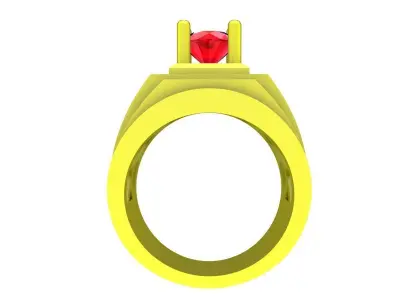 Luxury Bold Diamond Ruby Mens Ring 3D Model  4907 3D print model