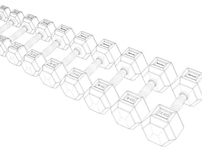 Dumbbell Collection dumbbells - 3D model