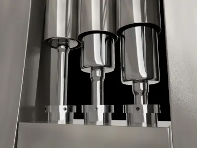 Old pumping machine animated moving 3D model