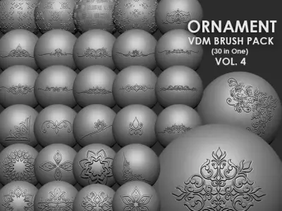 Ornament VDM Brush Pack Vol4 30 in One 3D model