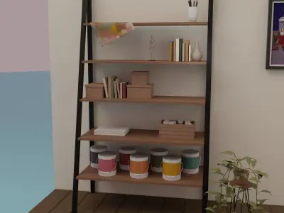 Artist s studio Low-poly 3D model