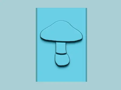Stamp 43 - Mushroom - Fondant Decoration Maker Toy 3D print model