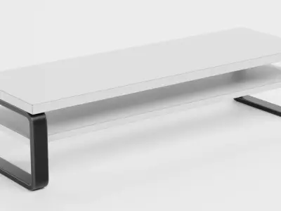 TV Table V3 - Universal White Console Low-poly 3D model