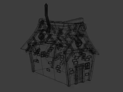 Low Poly Cottage house Free low-poly 3D model