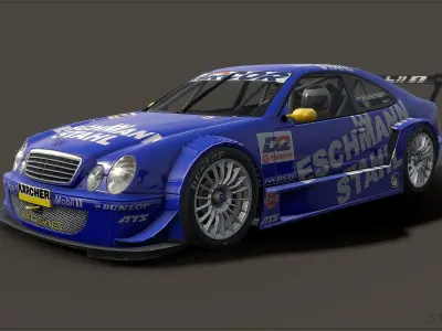 2000 Mercedes CLK DTM Game Asset Low-poly 3D model