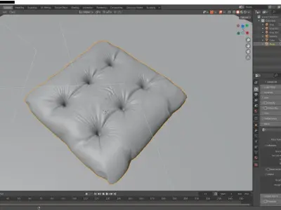 Leather pillow Free 3D model