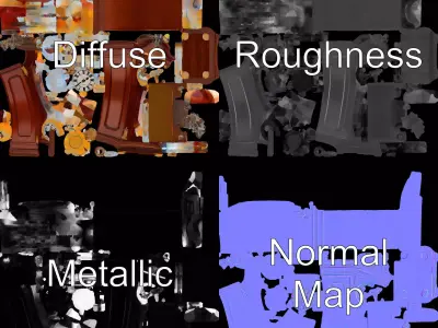 Antique Wood Clock model pack Low-poly 3D model