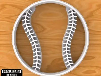Baseball Ball Cookie Cutter 3D print model