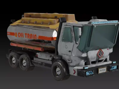 Sci-fi Oil Tanker Low-poly 3D model