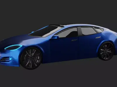 Tesla Model S car Low-poly 3D model