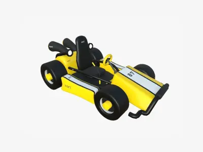 Cartoon Kart I06 Yellow - Vehicle Racing Design Low-poly 3D model