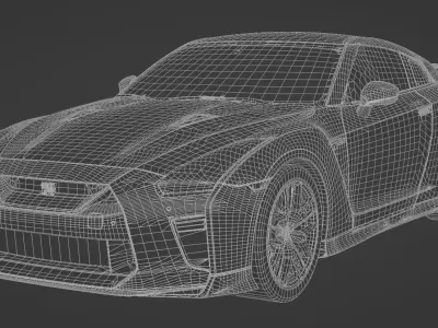 Nissan GTR 2017 Low-poly 3D model