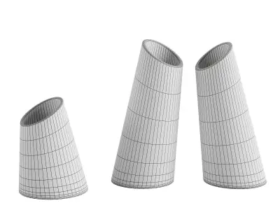 Lara Scobie 2 Ceramic Vase Set of 3 3D model