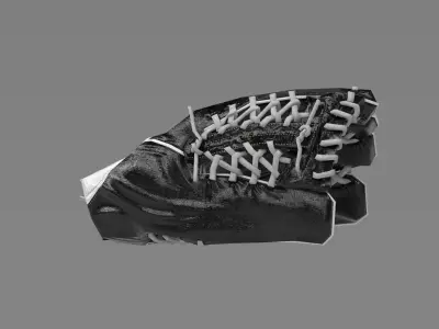 Baseball Glove - Black and White Low-poly 3D model
