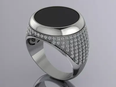 Elegant Mens Ring Jewelry Brand Gold 3D print model