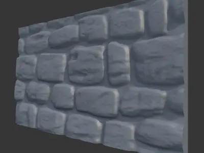 Water Damaged Stone Wall Prop 3D model