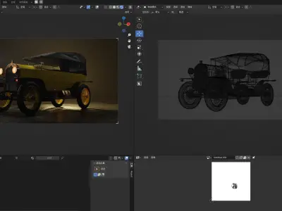 Vintage car B 3D model