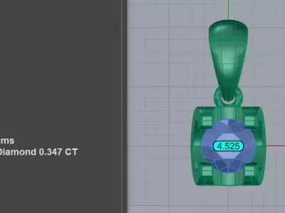 Stunning Modern Diamond Pendant Necklace CAD 3D print model