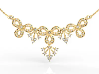 Teardrop Diamond Statement Necklace 3D print model