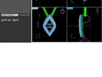 Women Pendant 3DM STL OBJ FBX Render Details 3D print model